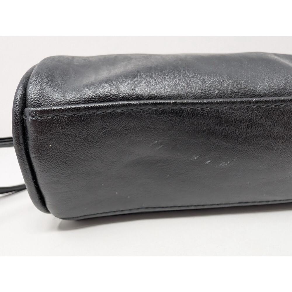 Vintage 90s Mini Purse Black Crossbody Floral Tooled Faux Leather - Picture 7 of 10